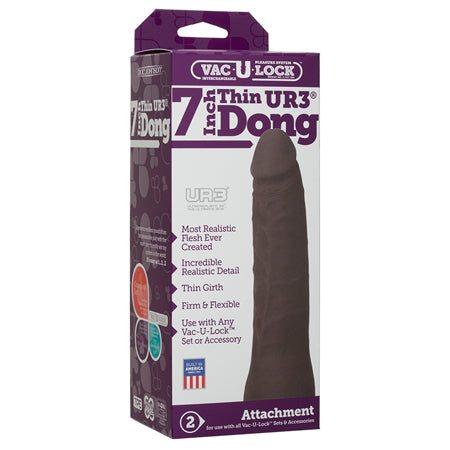 Vac-U-Lock- 7-Inch Thin Dong - ULTRSKYN Black-0