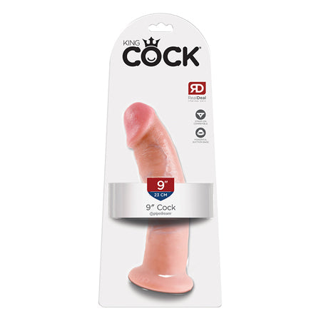 King Cock 9 in. Cock Realistic Dildo With Suction Cup Beige-0