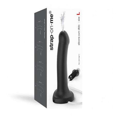Strap-On-Me Silicone Ejaculating Cum Dildo Black L (fluid not included)-0
