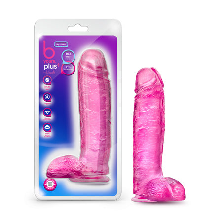 B Yours Plus Big n' Bulky 10.5 in. Dildo with Balls Pink-0