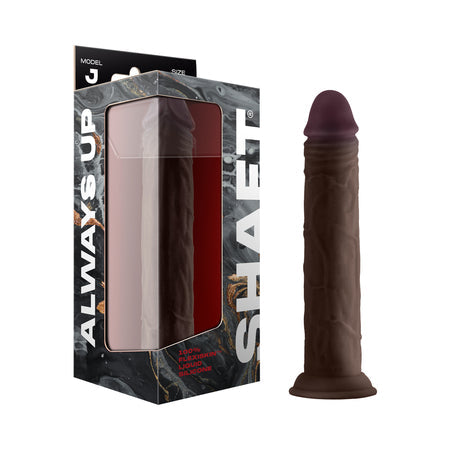 Shaft Model J: 9.5 in. Dual Density Silicone Dildo Mahogany-0