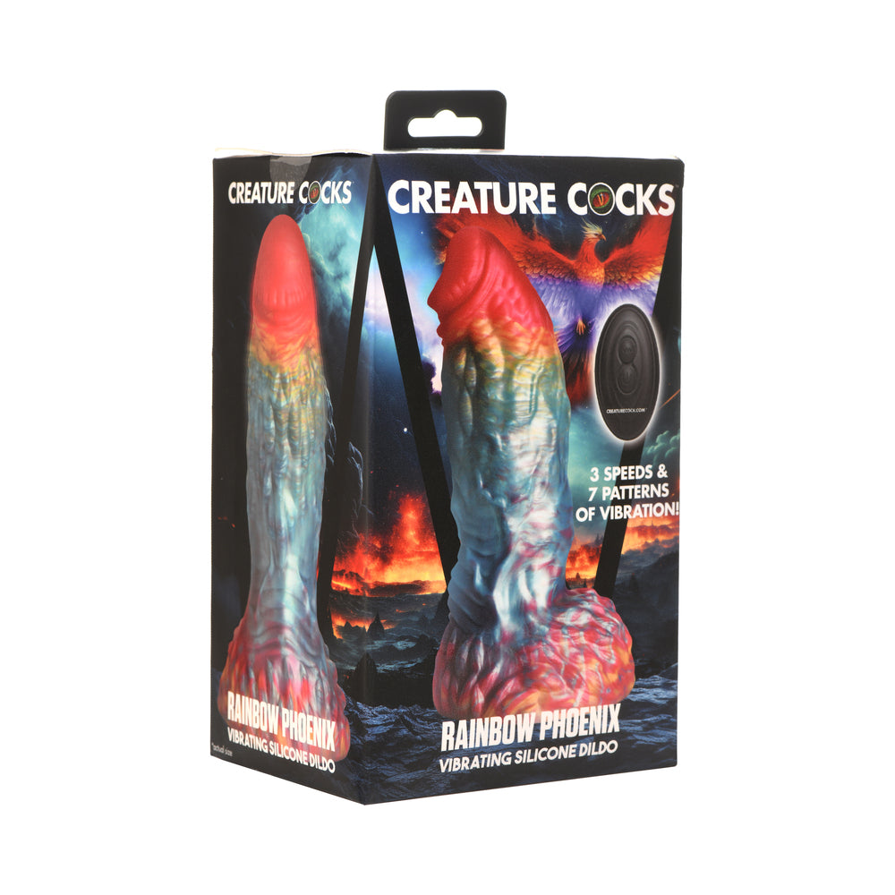 Creature Cocks Rainbow Phoenix Vibrating Silicone Dildo-0