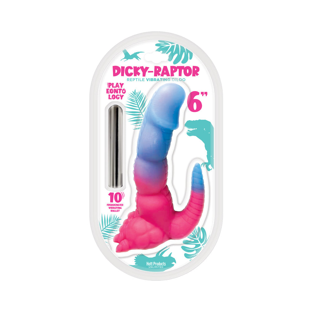 Playeontology Series Dicky Raptor Vibrating Silicone Dildo Multi-Speed 6 in.-0