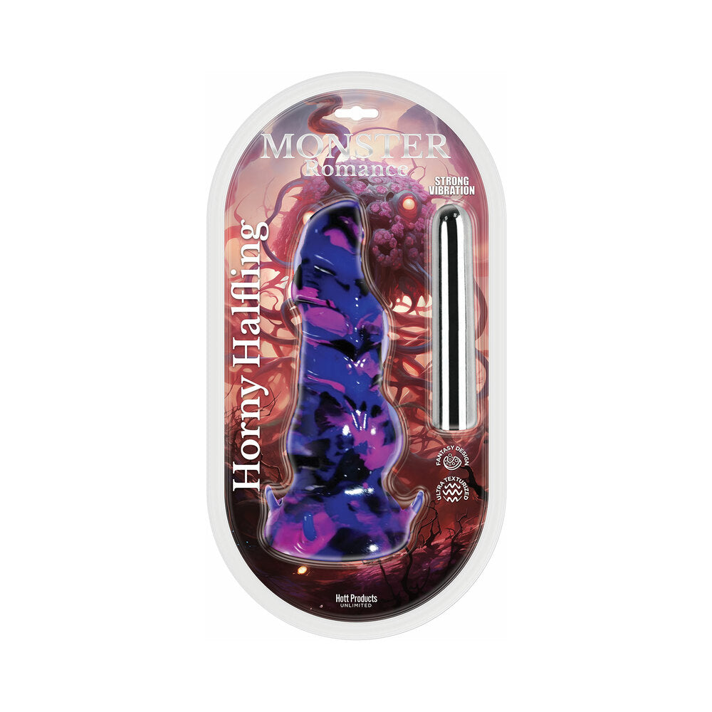 Monster Romance Horny Halfling with Vibrating Bullet Silicone Dildo 7 in.-0