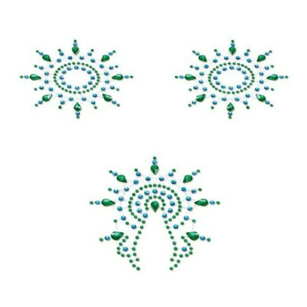 Flamboyant Blue & Green By Mystim 46656 Turquoise (3 Pcs)-0