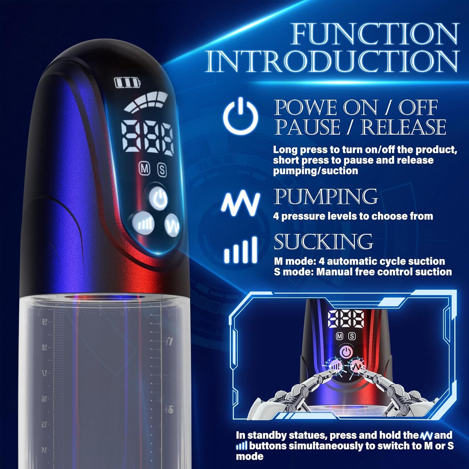2-in-1 Suction & Pressure Penis Pump – Automatic Male Enhancer-2