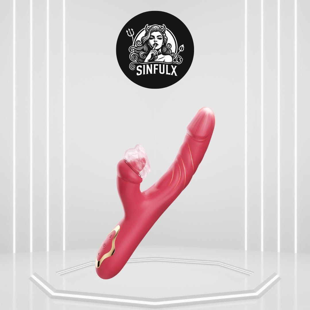 4-in-1 Thrusting Vibrator with Suction, Vibration, and Licking-0