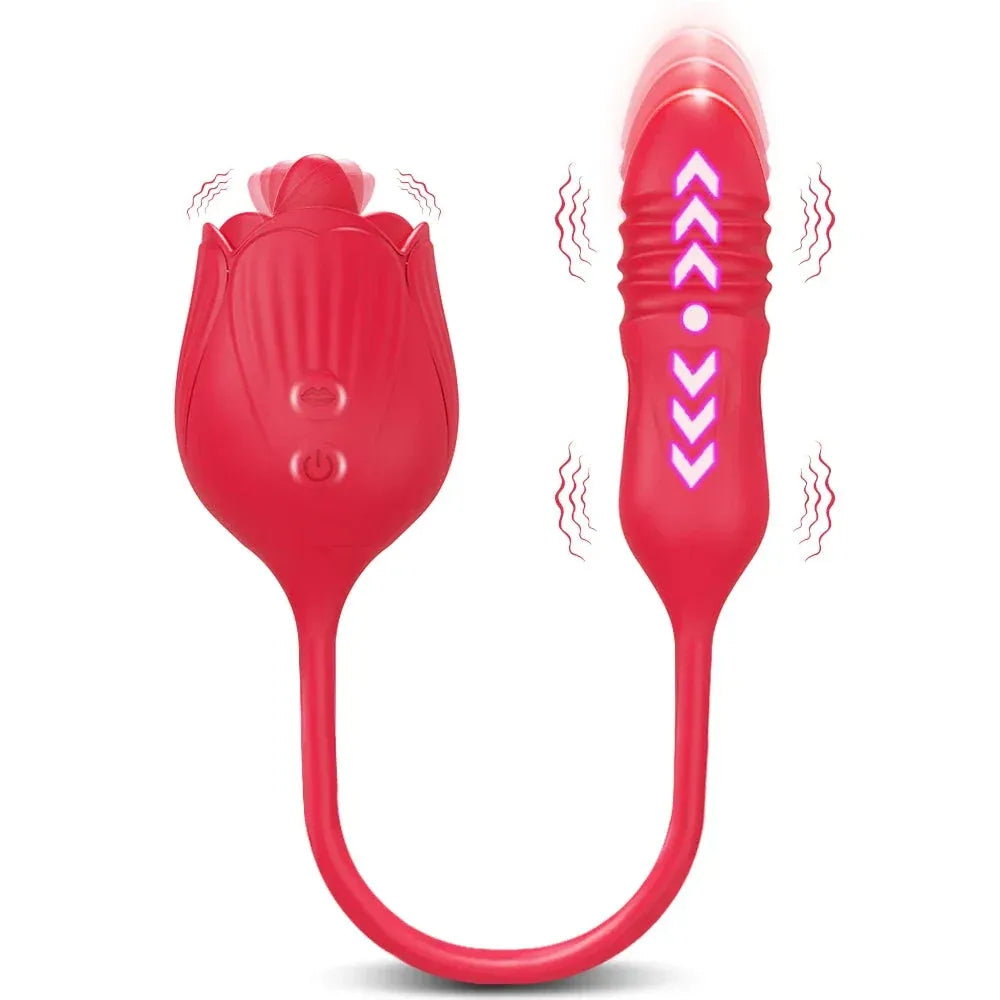 2 In 1 Clit Licking Vibrator for Women Thrusting Vagina Stimulator Female Masturbator-0