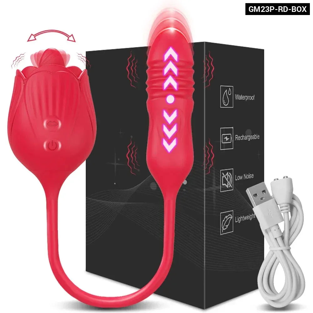 2 In 1 Clit Licking Vibrator for Women Thrusting Vagina Stimulator Female Masturbator-9