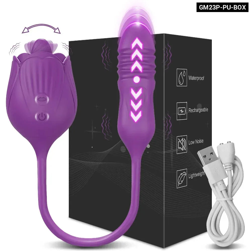 2 In 1 Clit Licking Vibrator for Women Thrusting Vagina Stimulator Female Masturbator-8