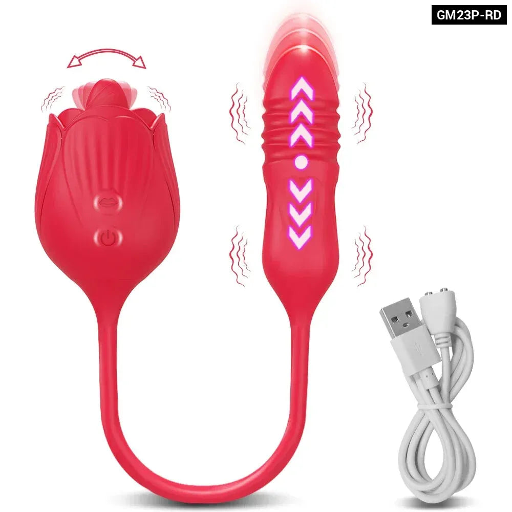 2 In 1 Clit Licking Vibrator for Women Thrusting Vagina Stimulator Female Masturbator-6