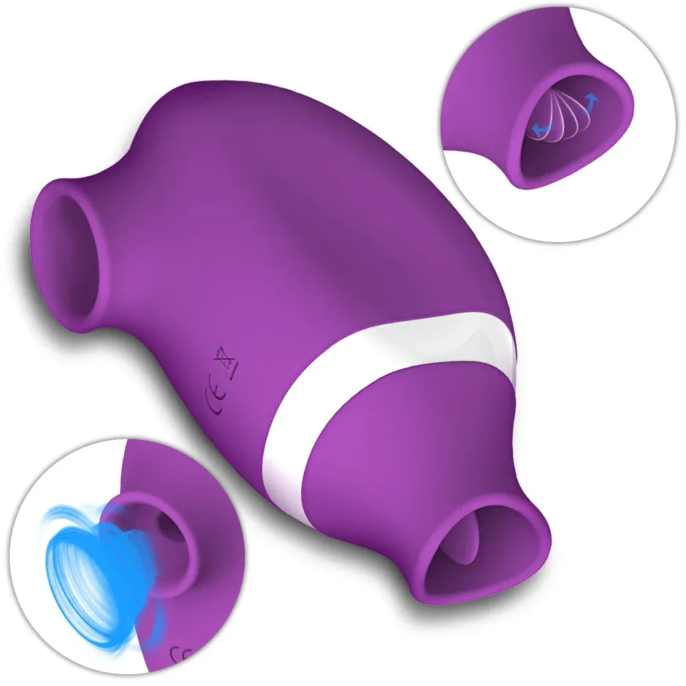 2 In 1 Clit Stimulator Sucking Licking Vibrator for Women-1