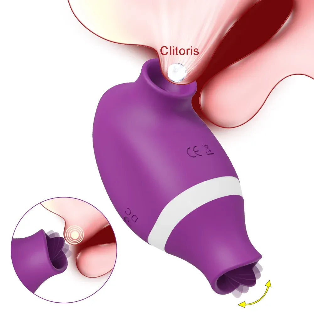 2 In 1 Clit Stimulator Sucking Licking Vibrator for Women-2