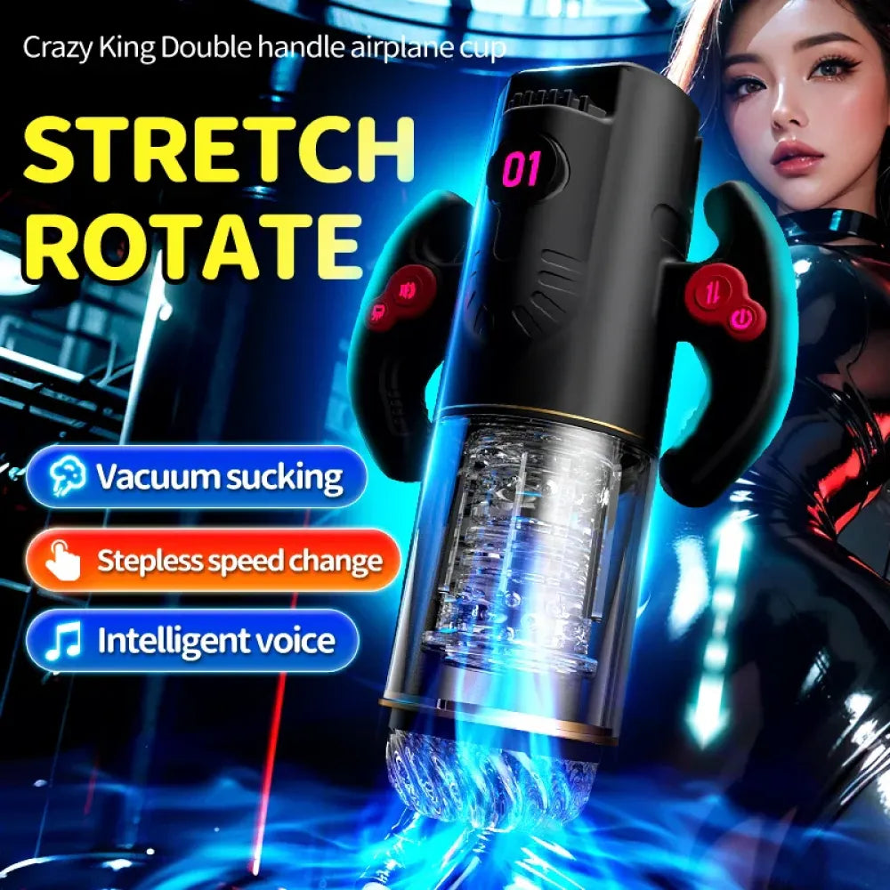 3 In 1 Automatic Telescopic Sucking Masturbator Handle Male-1