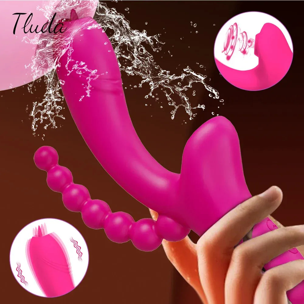 3 In 1 Clit Sucking Vibrator for Women G Spot Vagina Anal Stimulation Female Masturbator-1