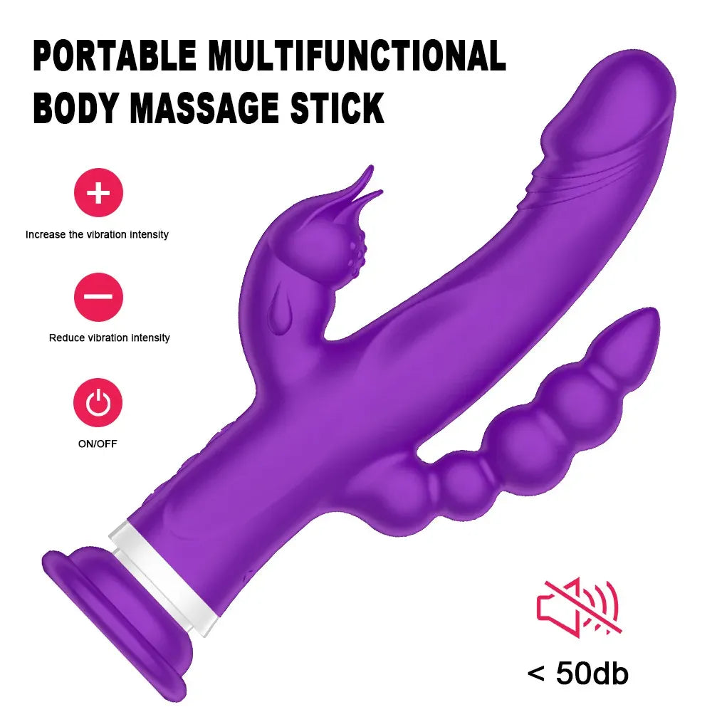 3 In 1 G Spot Rabbit Vibrator for Women Powerful Pleasure Toy-4