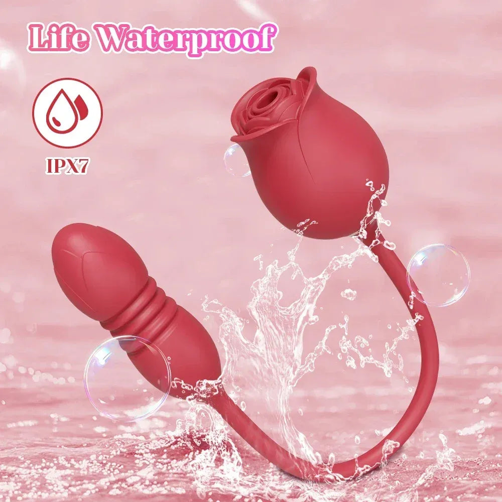 3-in-1 Rose Dildo Vibrator for Women-4