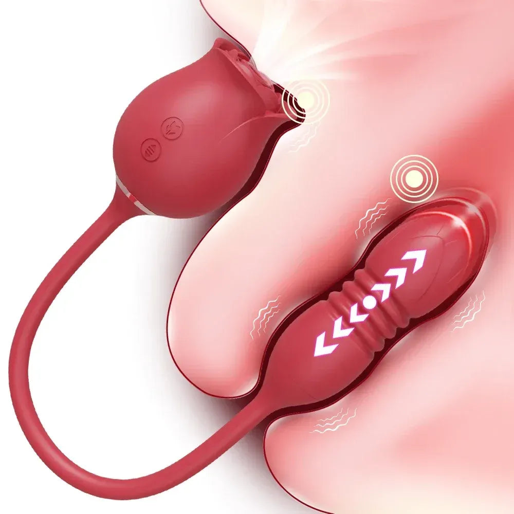 3-in-1 Rose Dildo Vibrator for Women-2