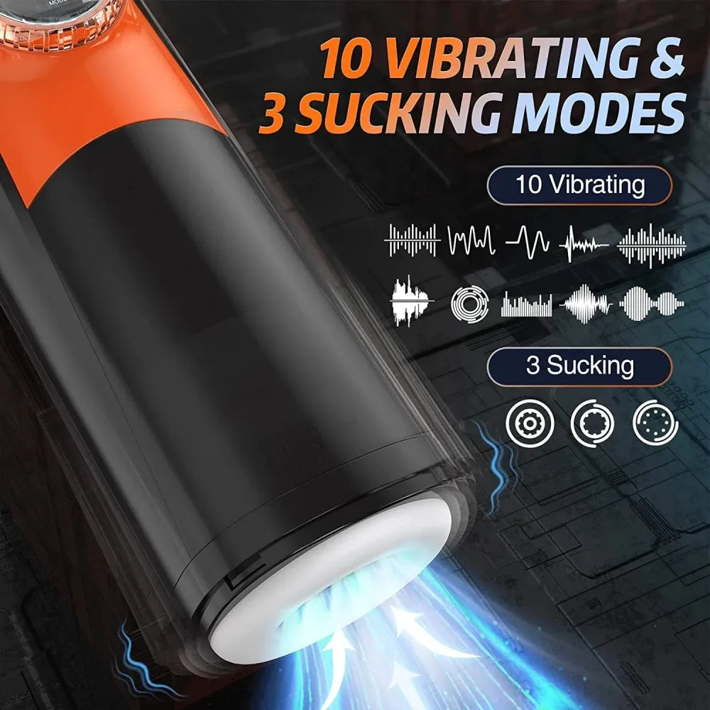 3d Realistic Male Masturbator 10 Vibrating 6 Thrusting 3 Suction Modes-2