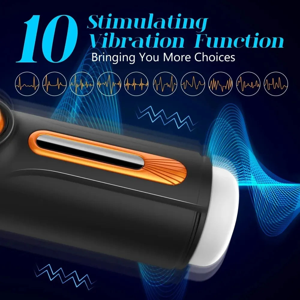 6 In 1 Automatic Telescopic Sucking Man Vibrator Realistic Masturbator Cup for Men-4