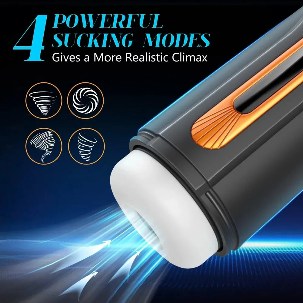 6 In 1 Automatic Telescopic Sucking Man Vibrator Realistic Masturbator Cup for Men-3