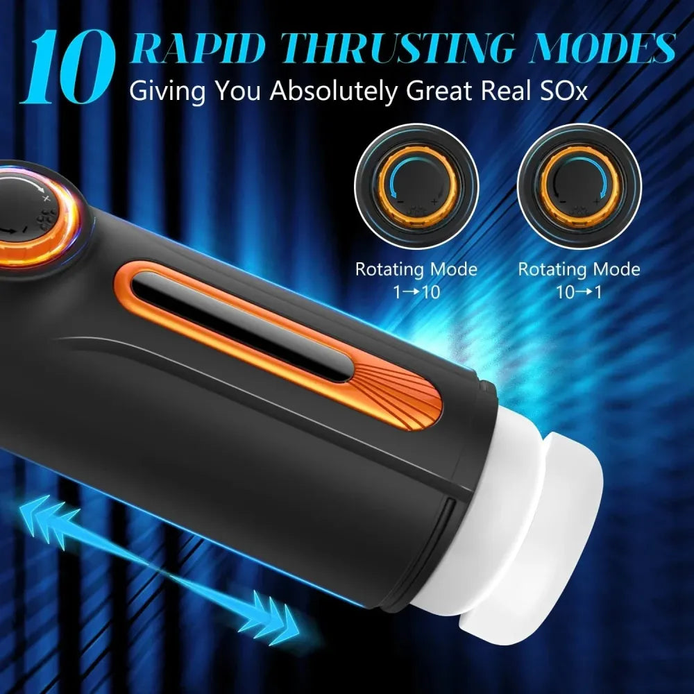 6 In 1 Automatic Telescopic Sucking Man Vibrator Realistic Masturbator Cup for Men-2