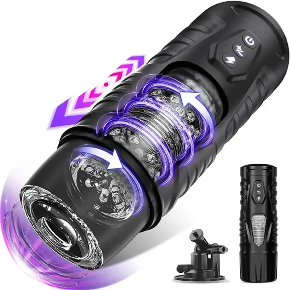 7 Inch Thrusting Rotating Male Masturbator for Electric Stimulation-5