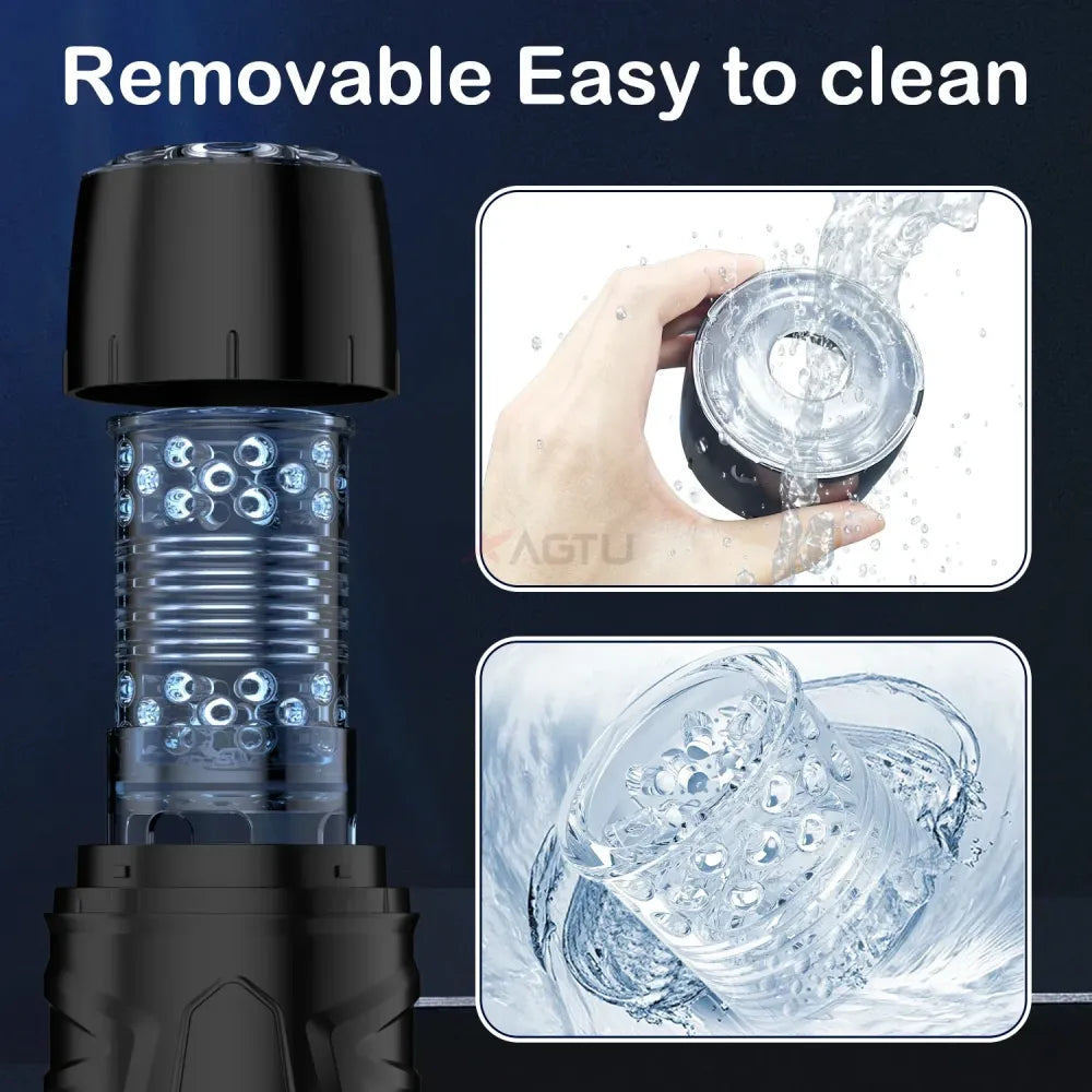 7 Inch Thrusting Rotating Male Masturbator for Electric Stimulation-4