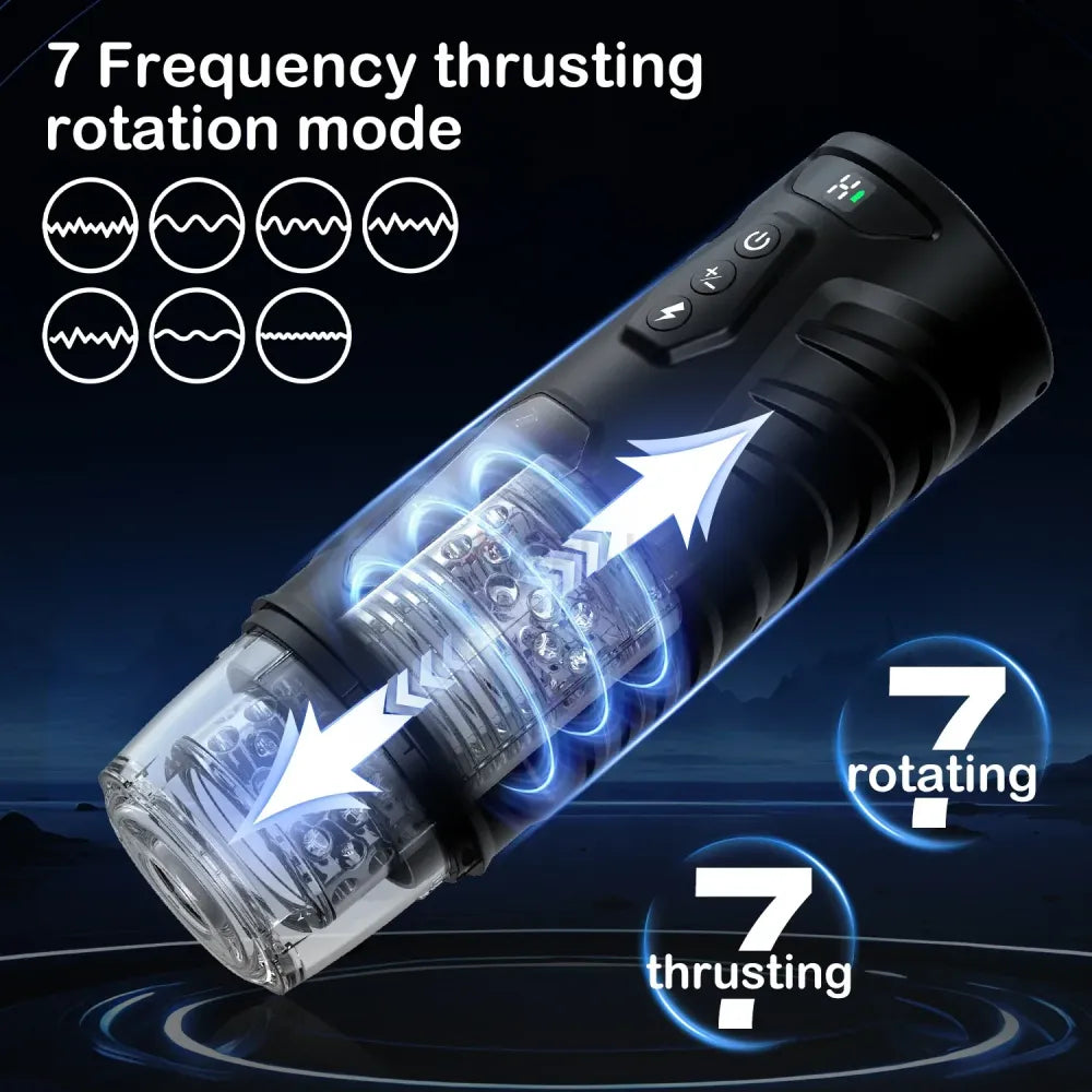 7 Inch Thrusting Rotating Male Masturbator for Electric Stimulation-1