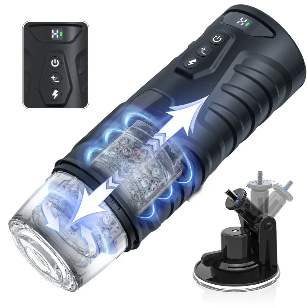 7 Inch Thrusting Rotating Male Masturbator for Electric Stimulation-0
