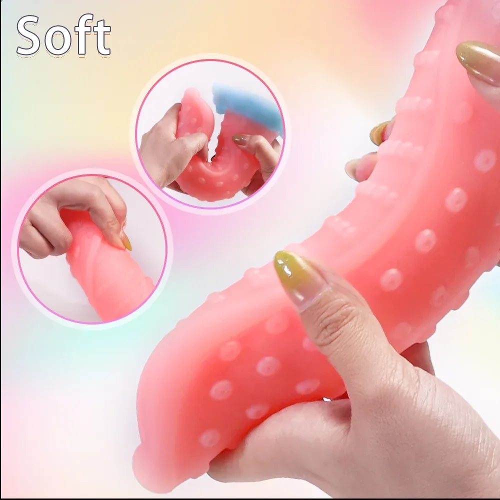 8.6 Glowing Realistic Dildo with Suction Cup-4