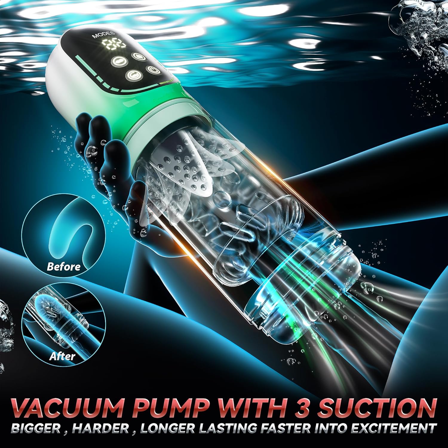 AeroGlide 4-in-1 Male Masturbator with Pump, Vibration & Thrust-3