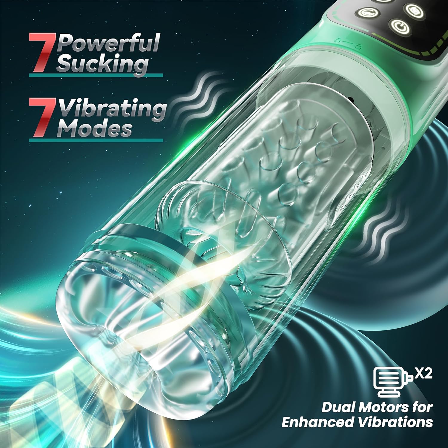 AeroGlide 4-in-1 Male Masturbator with Pump, Vibration & Thrust-1
