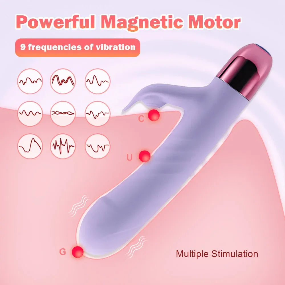 9 Frequency G Spot Rabbit Vibrator for Women Internal Clit Massager-4
