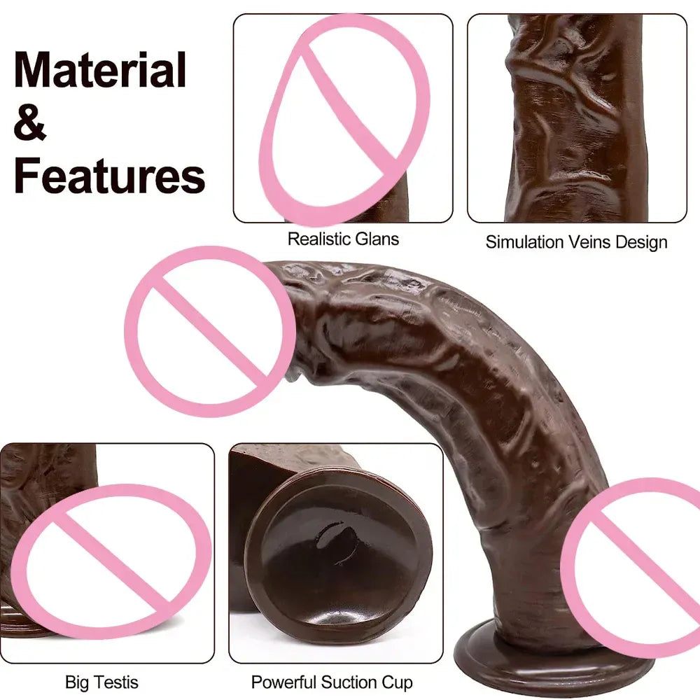 9 Inch Realistic Silicone Dildo with Suction Cup for Women-3