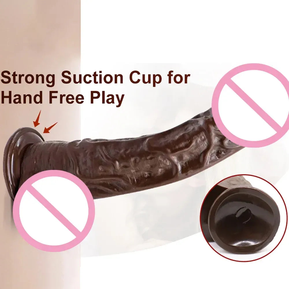 9 Inch Realistic Silicone Dildo with Suction Cup for Women-2