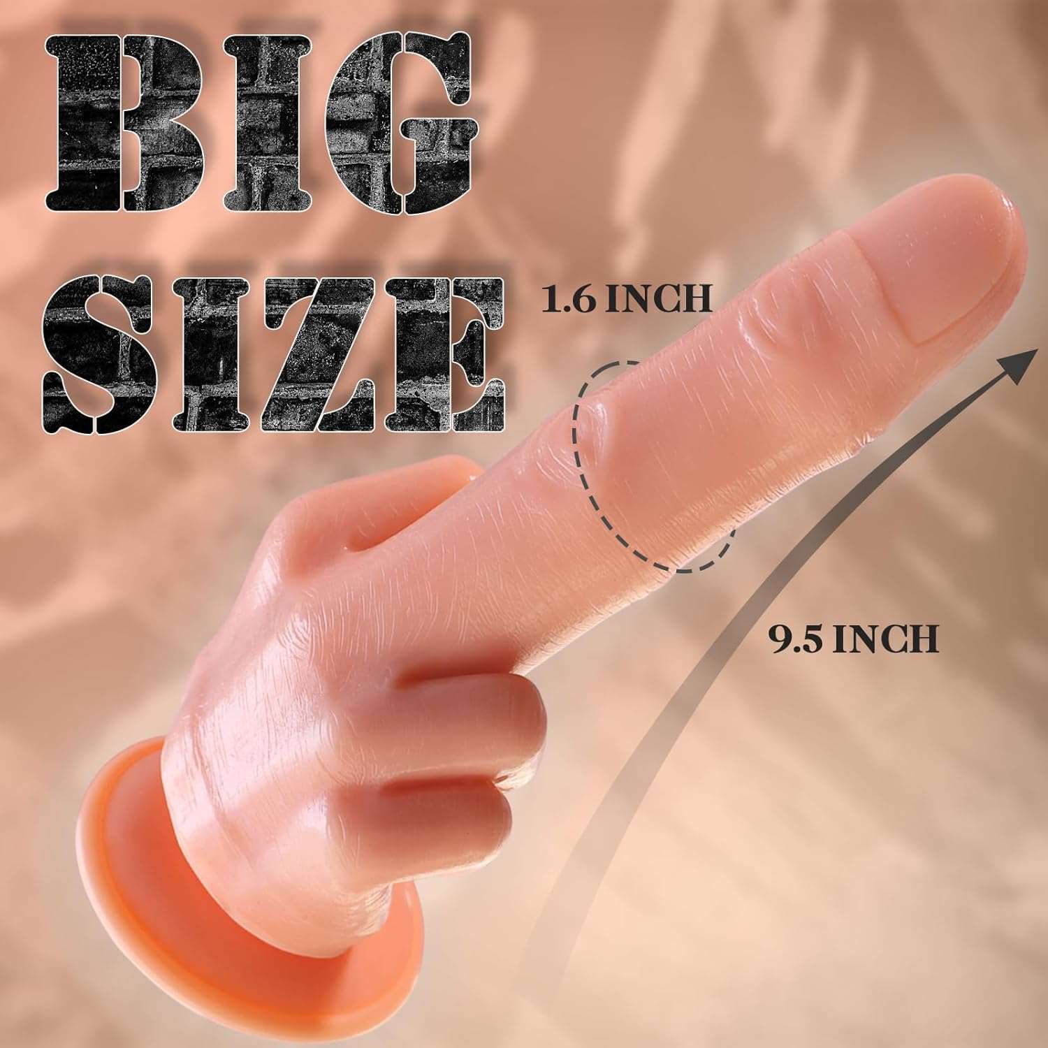 9.5" Bold Gesture Middle Finger Dildo-2