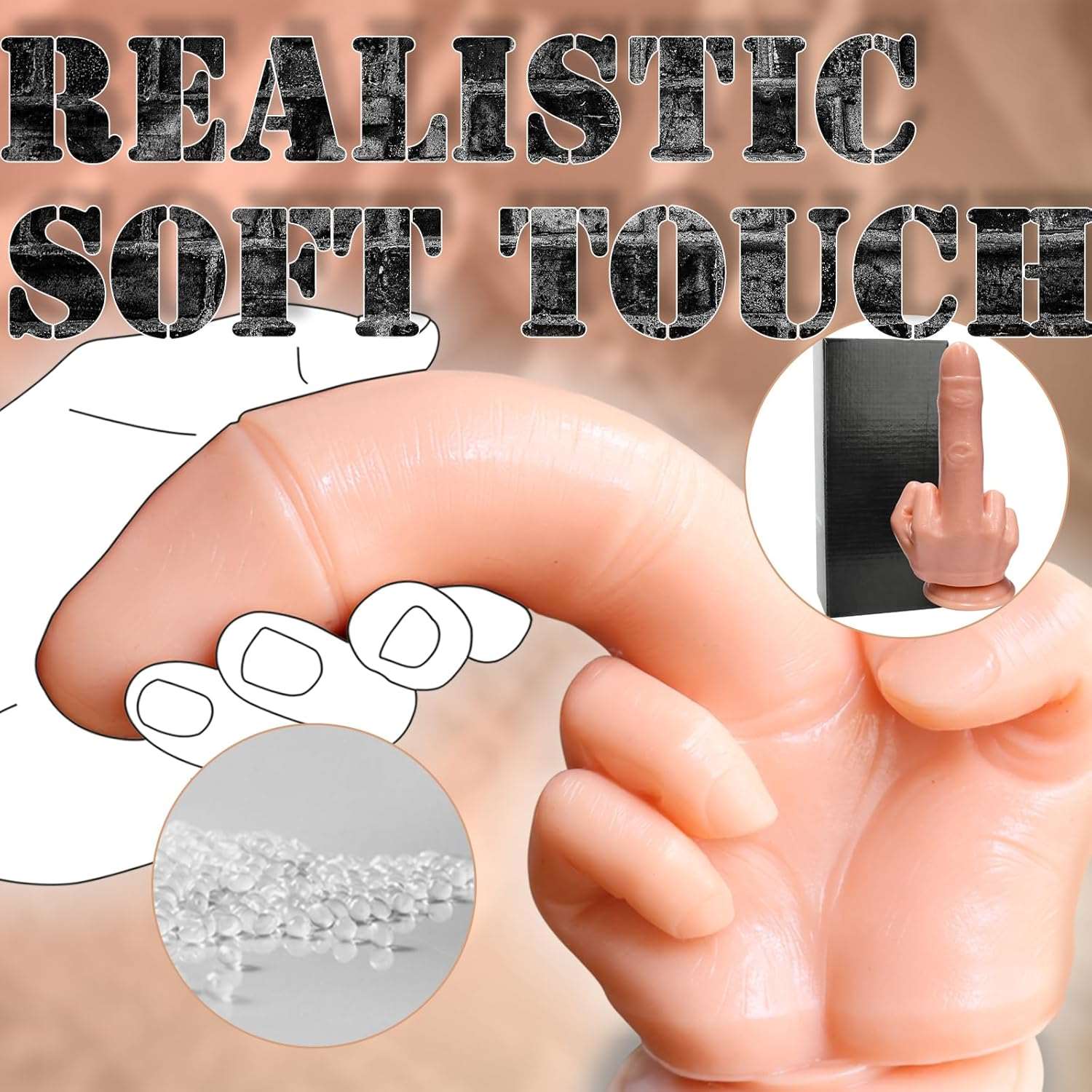 9.5" Bold Gesture Middle Finger Dildo-3