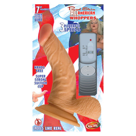 All American Whoppers 7in. Vibrating Dong With Balls-0
