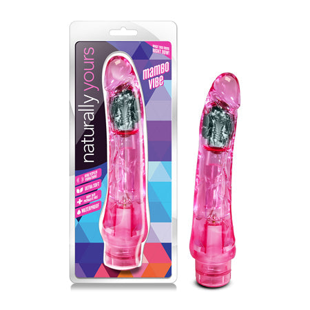 Naturally Yours Mambo Vibe Realistic 9 in. Vibrating Dildo Pink-0