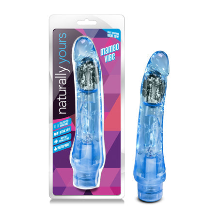 Naturally Yours Mambo Vibe Realistic 9 in. Vibrating Dildo Blue-0