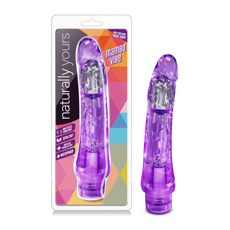 Naturally Yours Mambo Vibe Realistic 9 in. Vibrating Dildo Purple-0