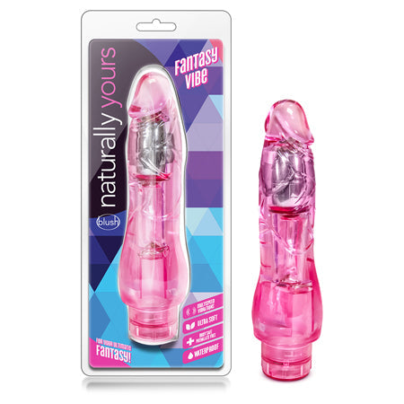 Naturally Yours Fantasy Vibe Realistic 8.5 in. Vibrating Dildo Pink-0