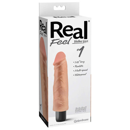 Real Feel Lifelike Toyz No. 1 Realistic 7.25 in. Vibrating Dildo Beige-0