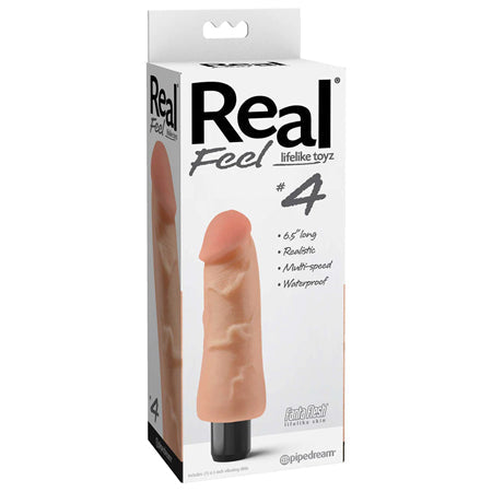Real Feel Lifelike Toyz No. 4 Realistic 6.5 in. Vibrating Dildo Beige-0