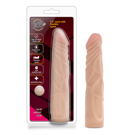 X5 Plus Realistic 7.5 in. Posable Dildo Beige-0