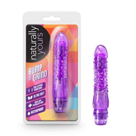 Naturally Yours Bump n' Grind Textured Slimline Vibrator Purple-0