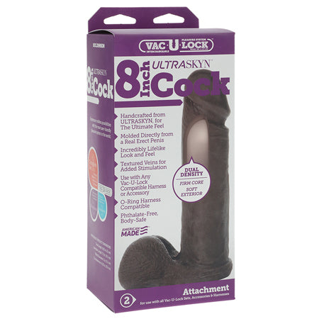 Vac-U-Lock - 8-Inch ULTRASKYN Cock Black-0