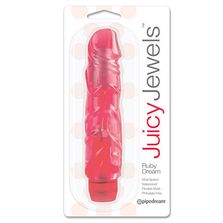 Juicy Jewels Ruby Dream Flexible Realistic Vibrator Red-0