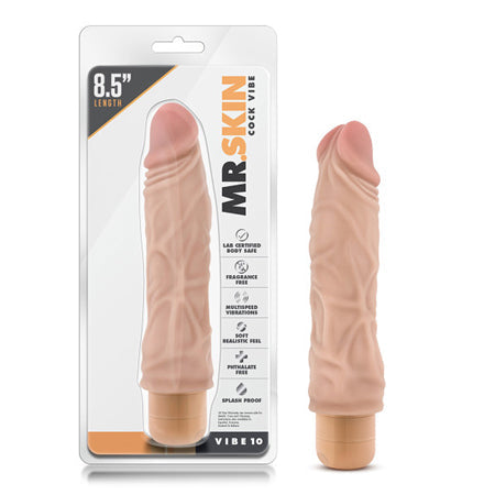 Dr. Skin Vibe 10 Realistic 8.5 in. Vibrating Dildo Beige-0